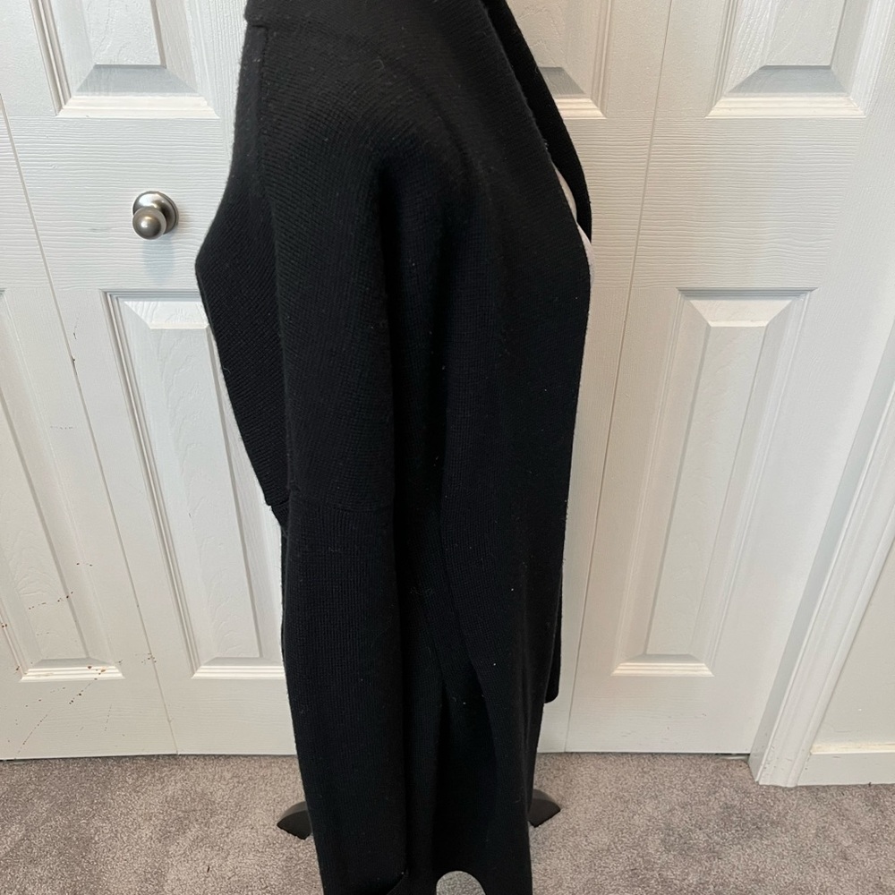 Theory size M 100% woolWomen's Black Open Front Sweater - Picture 12 of 15